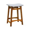 Ver imagem 1 de Banco Médio Confort Madeira Maciça Assento Anatômico Estofado Linho Impermeável