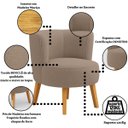 Ver imagem 3 de Poltrona para Closet Tecido Boucle Luxo Estrutura Resistente Pés em Madeira Natural Pés Retrô
