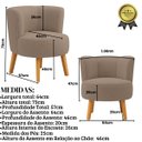 Ver imagem 2 de Poltrona para Closet Tecido Boucle Luxo Estrutura Resistente Pés em Madeira Natural Pés Retrô