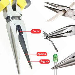 Alicate de Bico 6" Meia Cana Profissional Cabo Emborrachado | Fertak - 4