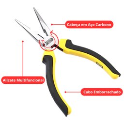 Alicate de Bico 6" Meia Cana Profissional Cabo Emborrachado | Fertak - 3