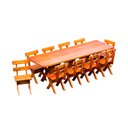 Ver imagem 2 de Conjunto Mesa 2,5m e 10 Cadeiras Madeira Maciça Eucalipto