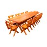 Conjunto Mesa 2,5m e 10 Cadeiras Madeira Maciça Eucalipto - 3