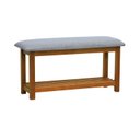 Ver imagem 1 de Banco Sapateira Viena Madeira Maciça Assento Estofado Linho