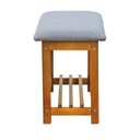 Ver imagem 4 de Banco Sapateira Viena Madeira Maciça Assento Estofado Linho