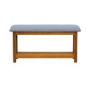 Ver imagem 3 de Banco Sapateira Viena Madeira Maciça Assento Estofado Linho