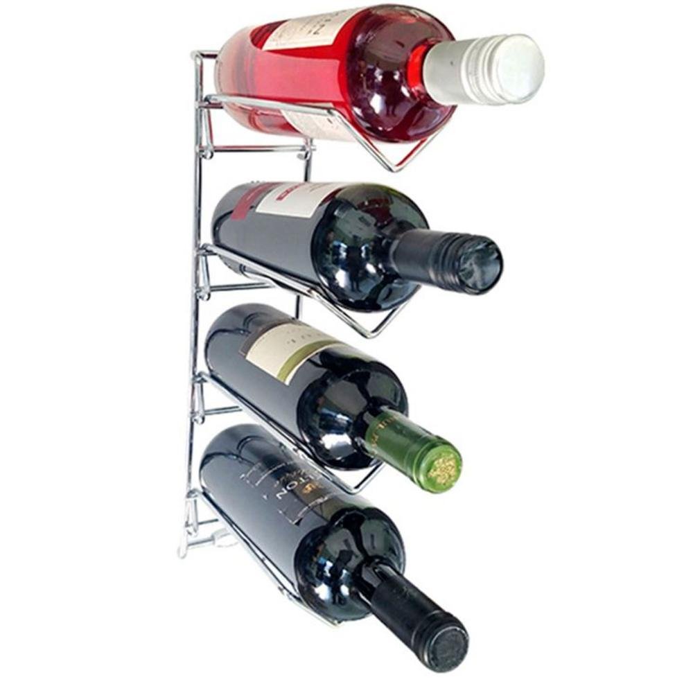 Conjunto Portas Taças 42cm e Suporte Adega de Parede para Garrafa de Vinho Duler Cromado - 5