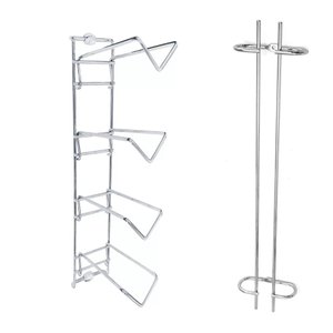 Conjunto Portas Taças 42cm e Suporte Adega de Parede para Garrafa de Vinho Duler Cromado