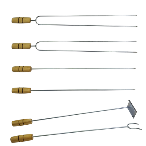 Jogo De Espeto Churrasco 60 Cm 2 Duplos 2 Simples