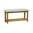 Ver imagem 1 de Banco Sapateira Viena Madeira Maciça Assento Estofado Linho