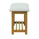 Ver imagem 4 de Banco Sapateira Viena Madeira Maciça Assento Estofado Linho