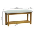 Ver imagem 2 de Banco Sapateira Viena Madeira Maciça Assento Estofado Linho