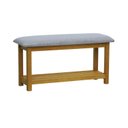 Ver imagem 1 de Banco Sapateira Viena Madeira Maciça Assento Estofado Linho