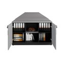 Ver imagem 4 de Estação de Trabalho 4,50m 6 Pessoas com Armário 2 Portas F5 Cor:cinza Sagrado com Preto