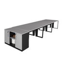 Ver imagem 2 de Estação de Trabalho 4,50m 6 Pessoas com Armário 2 Portas F5 Cor:cinza Sagrado com Preto