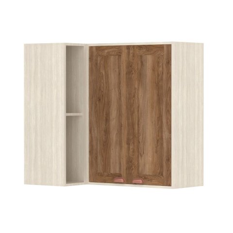 Armário Aéreo Canto Reto de Cozinha 95 Cm 2 Portas 4 Prateleiras Sofia Luciane Móveis