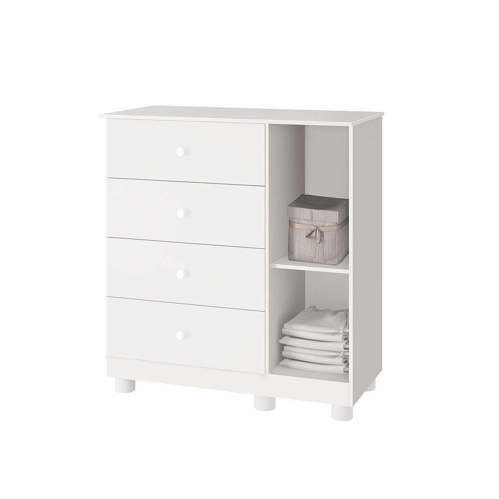 Conjunto Quarto de Bebê Katatau Berço Flex 3 em 1+ Comoda Sapateira+ Roupeiro 2 Portas Branco Brilho - 5