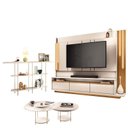 Ver imagem 1 de Estante Home Theater Montane Off White Cinamomo e Aparador Infinity e Kit Mesa de Centro Sky Off Whi