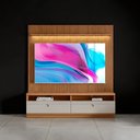 Ver imagem 2 de Painel Rack com Led Ripado para Tv até 75 Polegadas 2 Nichos - Nature/off White