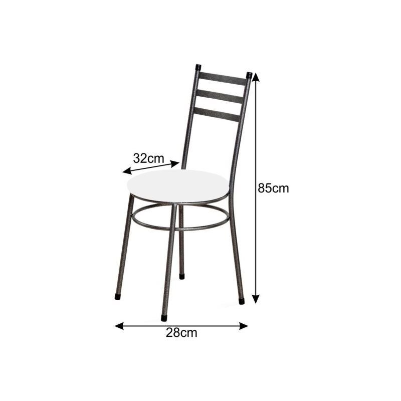 Cadeira Baixa 0.135 Redonda Craqueado/Preto - Marcheli - 2