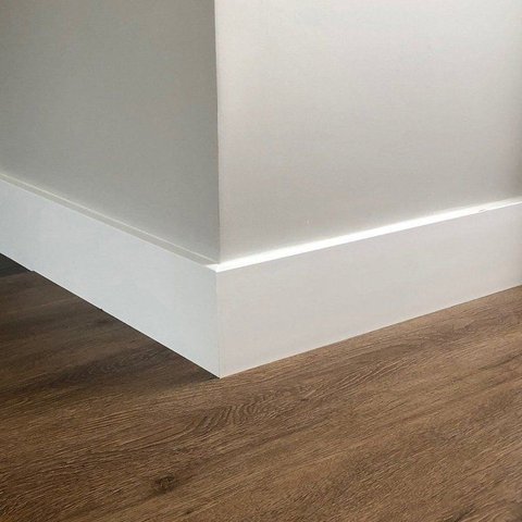 Rodapé Liso 12cm Poliestireno 15mm 2,25 Metro Linear Branco Graddus