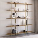 Ver imagem 1 de Estante de Livros 180cmx210cm 5 Prateleiras em Carvalho Dourado Gaia