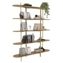 Ver imagem 4 de Estante de Livros 180cmx210cm 5 Prateleiras em Carvalho Dourado Gaia