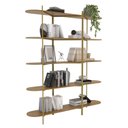 Ver imagem 4 de Estante de Livros 180cmx210cm 5 Prateleiras em Carvalho Dourado Gaia