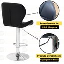 Ver imagem 3 de Kit 10 Banquetas Slim Estofada Giratória com Regulagem de Altura - Preto