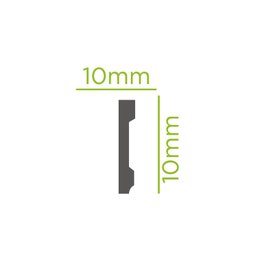 Rodapé de Poliestireno Slim 10cm x 10mm Liso 2,4 Metro Linear - 5