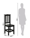 Ver imagem 4 de Conjunto Mesa de Madeira Maciça Preto 160x88+ 6 Cadeiras Sfa