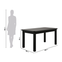 Ver imagem 5 de Conjunto Mesa de Madeira Maciça Preto 160x88+ 6 Cadeiras Sfa