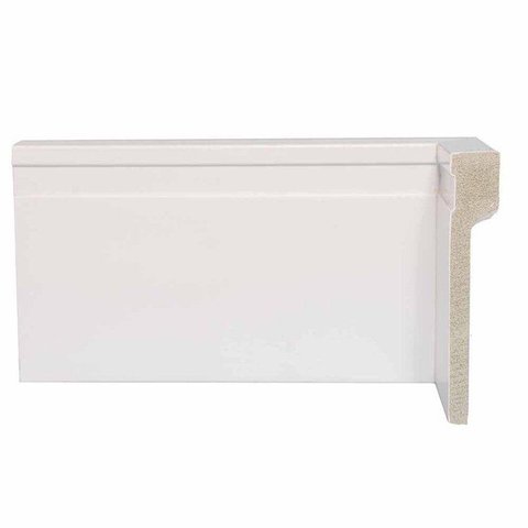 Rodapé Sobrepor 12cm Frisado Poliestireno Branco 15mm Barra 2,40 Graddus