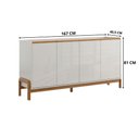 Ver imagem 5 de Aparador Buffet 4 Portas Pés em Madeira Maciça Off White