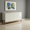 Ver imagem 7 de Aparador Buffet 4 Portas Pés em Madeira Maciça Off White
