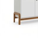 Ver imagem 3 de Aparador Buffet 4 Portas Pés em Madeira Maciça Off White