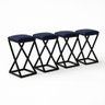 Kit 4 Banqueta Baixa Bancada 50 Cm Bar Cozinha Balcão Corino Azul Marinho - 1