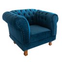 Ver imagem 2 de Poltrona Chesterfield Duque Para Sala, Tv, Estar, Recepção - Suede Azul Marinho