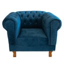 Ver imagem 1 de Poltrona Chesterfield Duque Para Sala, Tv, Estar, Recepção - Suede Azul Marinho