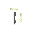 Ver imagem 4 de Rodapé de Poliestireno 7CMX15MM Liso Wood 2,4METRO Linear Marrom/Madeira de Noz Graddus