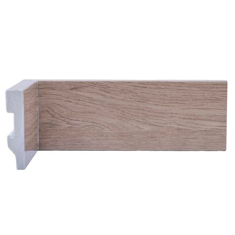 Rodapé de Poliestireno 7CMX15MM Liso Wood 2,4METRO Linear Marrom/Madeira de Noz Graddus