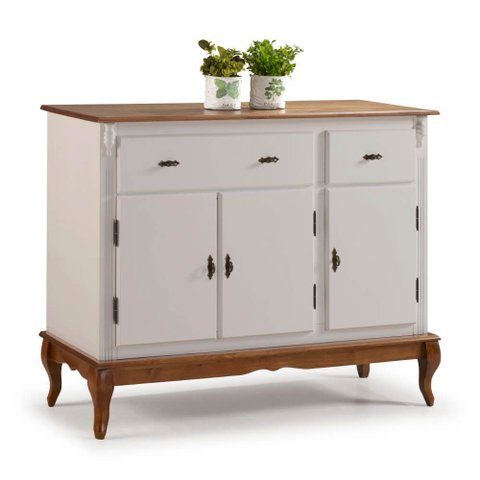Balcão Buffet com Pés Luis Xv 3 Portas e 2 Gavetas 60631 Linz Móveis