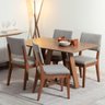 Conjunto de Jantar Mesa Avena 4 Cadeiras Ella - Canella C/ Mescla Cinza - 1