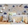 Papel de parede infantil mapa mundi barcos caravelas M² PP26 - 2