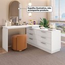 Ver imagem 5 de Cômoda com Mesa Escrivaninha Rocher 6 Gavetas Branco - Pnr Móveis