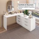 Ver imagem 6 de Cômoda com Mesa Escrivaninha Rocher 6 Gavetas Branco - Pnr Móveis
