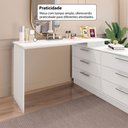 Ver mais imagens de Cômoda com Mesa Escrivaninha Rocher 6 Gavetas Branco - Pnr Móveis