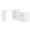 Ver imagem 1 de Cômoda com Mesa Escrivaninha Rocher 6 Gavetas Branco - Pnr Móveis