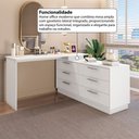 Ver imagem 4 de Cômoda com Mesa Escrivaninha Rocher 6 Gavetas Branco - Pnr Móveis