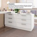 Ver imagem 7 de Cômoda com Mesa Escrivaninha Rocher 6 Gavetas Branco - Pnr Móveis